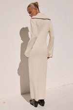 Load image into Gallery viewer, Ivana Sleeved Knit Maxi Dress - Cream
