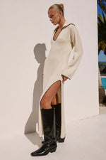 Load image into Gallery viewer, Ivana Sleeved Knit Maxi Dress - Cream
