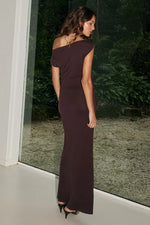 Load image into Gallery viewer, Kamryn Off Shoulder Maxi Dress - Chocolate
