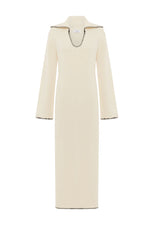 Load image into Gallery viewer, Ivana Sleeved Knit Maxi Dress - Cream
