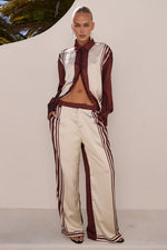 Load image into Gallery viewer, Zara Tailored Pants - Wine Stripe
