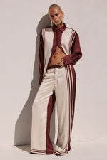 Load image into Gallery viewer, Zara Tailored Pants - Wine Stripe
