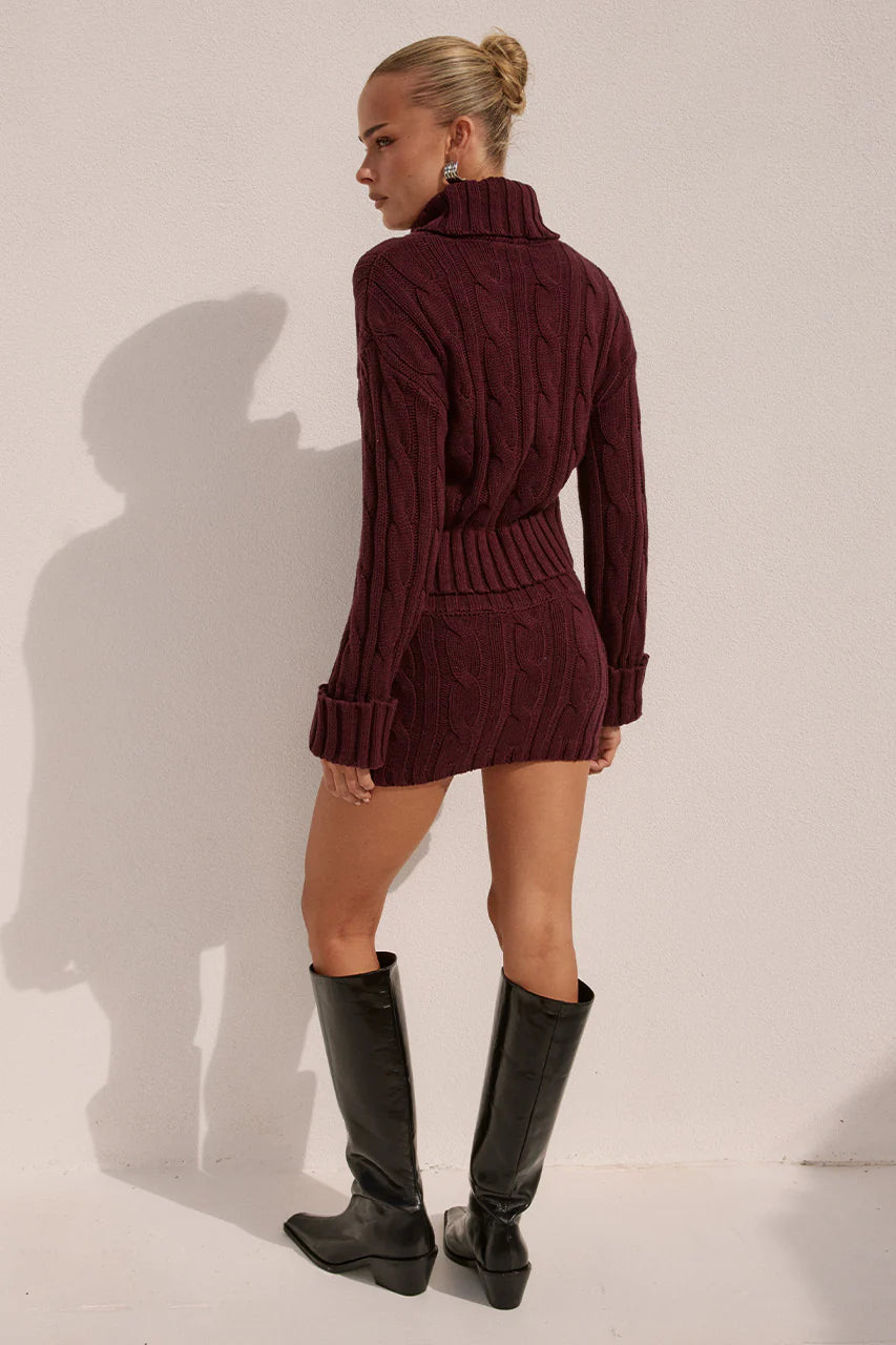 Vivienne Long Sleeve Knit Top - Wine