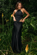 Load image into Gallery viewer, Rodie Low Waisted Godet Maxi Skirt - Black
