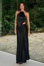 Load image into Gallery viewer, Rodie Low Waisted Godet Maxi Skirt - Black
