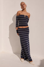 Load image into Gallery viewer, Anya Sleeved Knit Top - Navy Stripe
