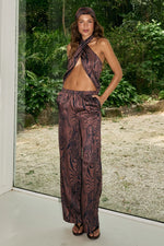 Load image into Gallery viewer, Kaeli Elasticated Palazzo Pant - Triana Choc
