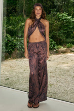 Load image into Gallery viewer, Kaeli Elasticated Palazzo Pant - Triana Choc
