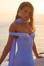 Load image into Gallery viewer, Raphaella Off Shoulder Maxi Dress - Bluebell
