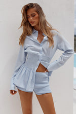 Load image into Gallery viewer, Adora Shirred Hot Short - Blue
