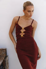 Load image into Gallery viewer, Normani Midi Dress - Chocolate
