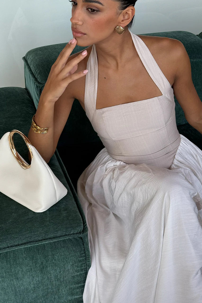 Sammi Midi Dress - Sand White