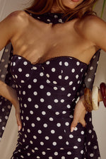 Load image into Gallery viewer, Blaine Mini Dress - Black Polka
