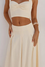 Load image into Gallery viewer, Ada Pleated A-Line Skirt - Butter
