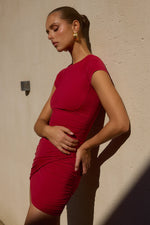 Load image into Gallery viewer, Markina Mini Dress - Cherry Red
