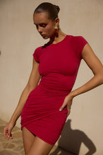 Load image into Gallery viewer, Markina Mini Dress - Cherry Red
