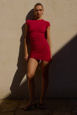 Load image into Gallery viewer, Markina Mini Dress - Cherry Red
