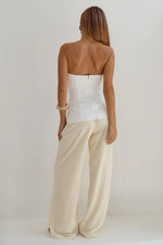Load image into Gallery viewer, Vivian Strapless Flare Top - White

