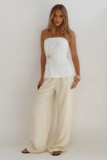 Load image into Gallery viewer, Vivian Strapless Flare Top - White
