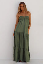 Load image into Gallery viewer, Vittoria Strapless Maxi Dress - Fern
