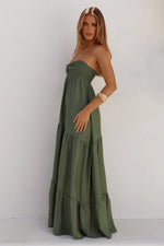 Load image into Gallery viewer, Vittoria Strapless Maxi Dress - Fern
