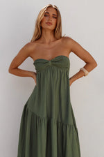 Load image into Gallery viewer, Vittoria Strapless Maxi Dress - Fern

