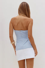 Load image into Gallery viewer, Vivian Strapless Flare Top - Powder Blue
