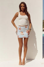 Load image into Gallery viewer, Ophira Sequin Mini Skirt - Ice Blue Seashell
