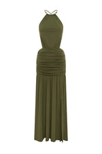 Load image into Gallery viewer, Imelda High Neck Maxi Dress - Olive
