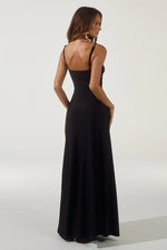 Load image into Gallery viewer, Kalena Plunge Maxi Dress - Black
