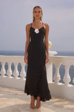 Load image into Gallery viewer, Malika Maxi Dress - Black Polka
