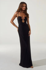 Load image into Gallery viewer, Kalena Plunge Maxi Dress - Black
