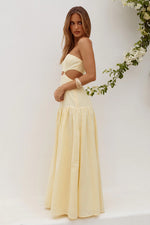 Load image into Gallery viewer, Gaia Strapless Cutout Maxi Dress - Butter
