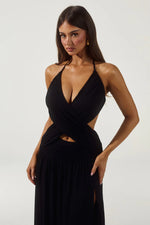 Load image into Gallery viewer, Genia Cross Front Maxi Dress - Black

