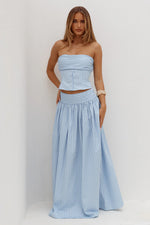 Load image into Gallery viewer, Hannah Soft Pleat Maxi Skirt - Blue Stripe
