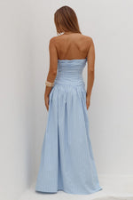 Load image into Gallery viewer, Hannah Soft Pleat Maxi Skirt - Blue Stripe
