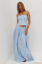 Load image into Gallery viewer, Hannah Soft Pleat Maxi Skirt - Blue Stripe
