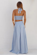 Load image into Gallery viewer, Ada Pleated A-Line Skirt - Powder Blue
