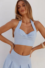 Load image into Gallery viewer, Willow Sweetheart Halter Top - Powder Blue
