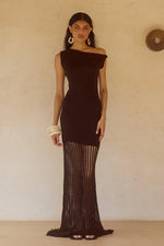 Load image into Gallery viewer, Jacques Knit Maxi Dress - Chocolate
