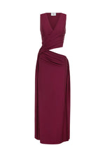 Load image into Gallery viewer, Mazini Deep Plunge Maxi Dress - Berry
