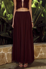 Load image into Gallery viewer, Elio Pleated Maxi Skirt - Chocolate
