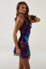 Load image into Gallery viewer, Amika Cowl Handkerchief Mini Dress - Tuscan Purple
