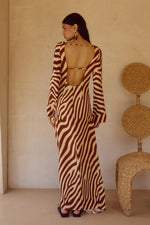 Load image into Gallery viewer, Montie Sleeved Maxi Dress - Montie Choc
