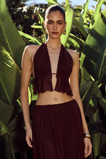 Load image into Gallery viewer, Elio Open Back Halter Top - Chocolate
