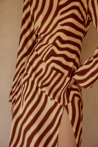 Montie Sleeved Maxi Dress - Montie Choc