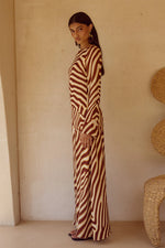 Load image into Gallery viewer, Montie Sleeved Maxi Dress - Montie Choc
