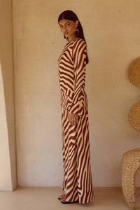 Montie Sleeved Maxi Dress - Montie Choc
