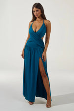 Load image into Gallery viewer, Genia Cross Front Maxi Dress - Ocean
