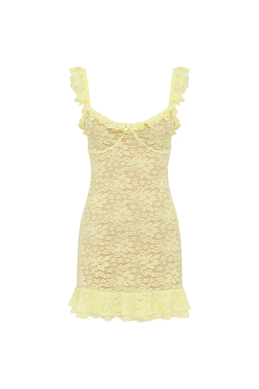 Ava Mini Dress - Lemon